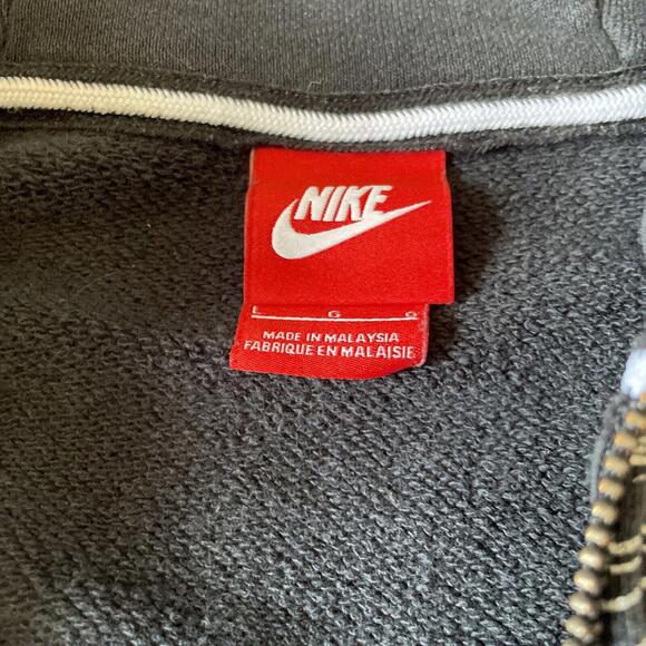 Nike AW77 FT Hoodie Black White Speed Stripe 614488-010 Men’s Sz Large - Picture 4 of 9